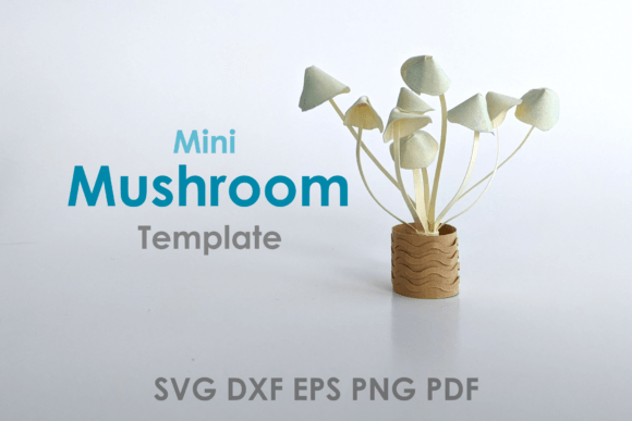3D SVG Mushroom Craft Template for Paper Flowers Projects
