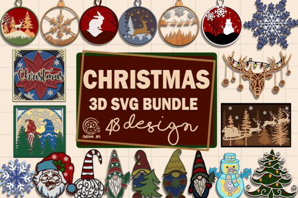 Christmas 3D SVG Bundle – A Versatile Design Set for Crafters & Etsy Sellers