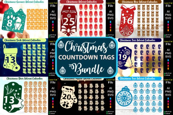 Christmas Countdown Tags Mega Big Bundle: A 3D SVG Design Asset for Festive Web & Editorial Projects