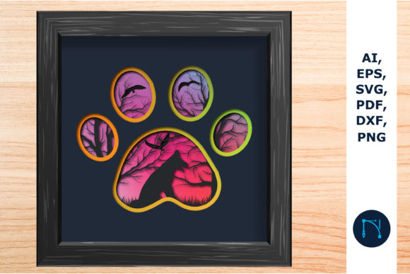 Dog Paw Shadowbox Bundle 3D SVG Review for Real Embroidery Use