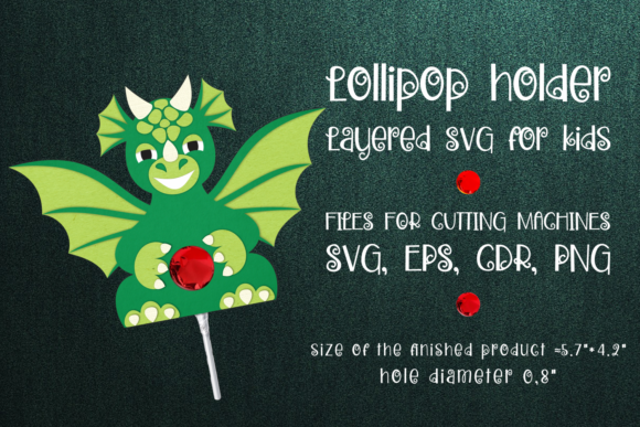 Dragon Lollipop Holder Template – 3D SVG for Playful Digital Products
