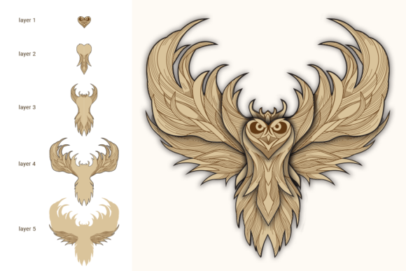 Enhancing Visual Storytelling with Multilayer Owl Wall Decor (3D SVG Shapes)