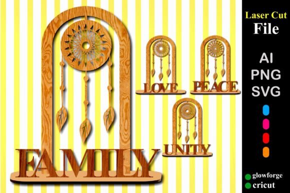 Family Love Dreamcatcher on Stand 3D SVG – A Versatile Design Asset for Bloggers and Publishers