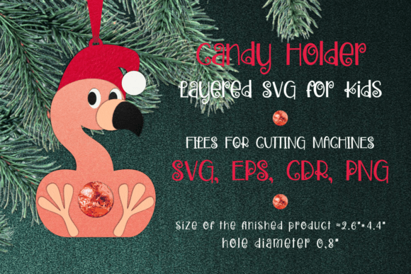 Flamingo Christmas Ornament Candy Holder: A 3D SVG for Festive Blog Design