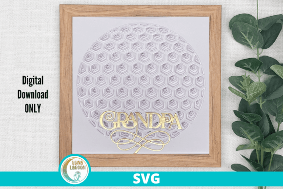 Grandpa Golf Ball 3D SVG for Shadow Box Crafters