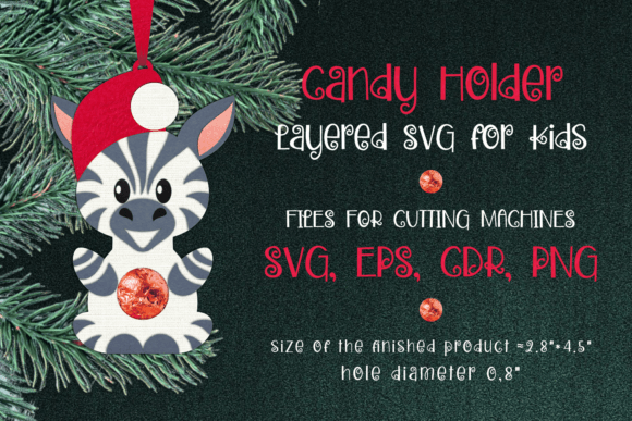 h1Zebra Christmas Candy Holder 3D SVG for Festive Craft Projects/h1