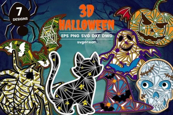 Halloween 3D SVG Bundle for Shadow Boxes & Real Craft Projects