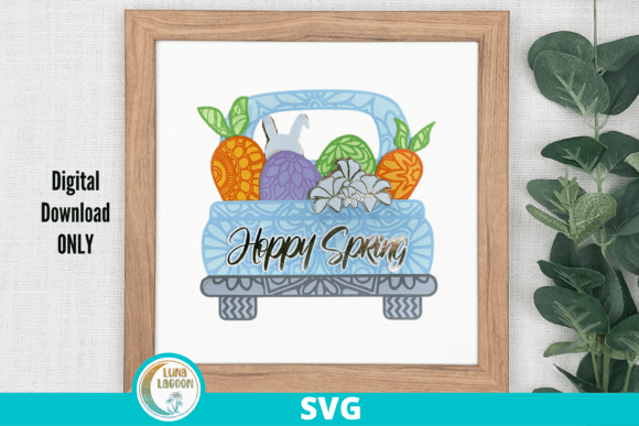 Hoppy Spring Vintage Truck 3D SVG for Shadow Box Crafts & Digital Selling