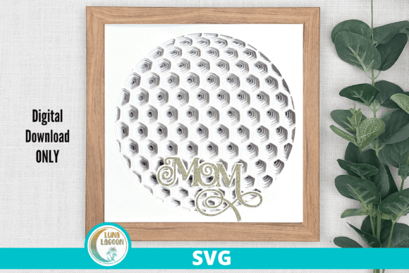 Mom Golf Ball 3D SVG for Shadow Box Crafts