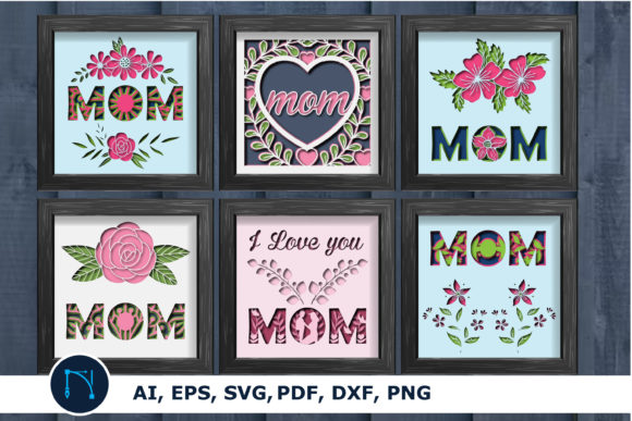 Motherβs Day Shadow Box Bundle 3D SVG for Seasonal Branding