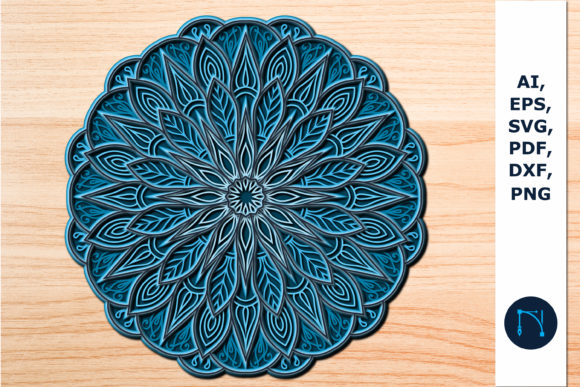 Multilayer Paper Cut Mandala 3D SVG for Paper Flowers & Digital Design Sellers