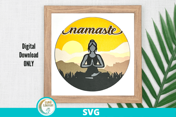 NAMASTE 3D SVG for Shadow Box – A Serene Design for Spiritual Branding