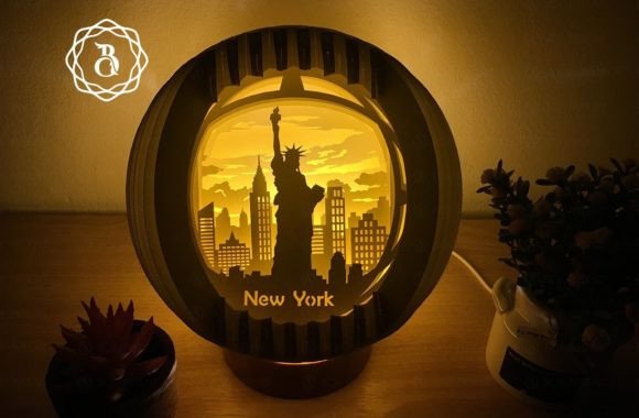 New York City Sphere Popup 18x18cm: 3D SVG Shape for Editorial Design