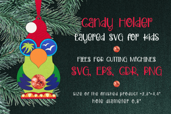 Parrot Christmas Ornament Candy Holder 3D SVG for Festive Craft Projects