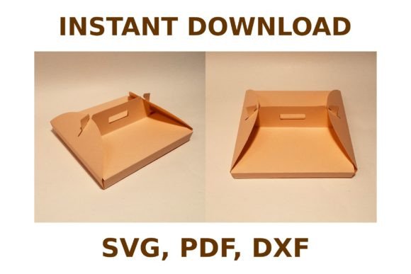 Pizza Box with Handle Template: A Fun 3D SVG for Crafters & Small Business Branding
