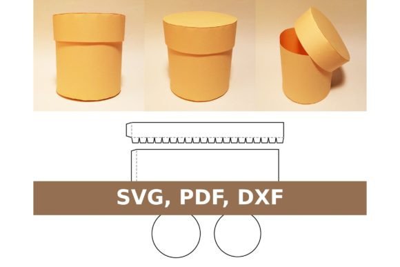 Round Box with Lid: A Versatile 3D SVG for Gift Boxes & Local Brand Packaging