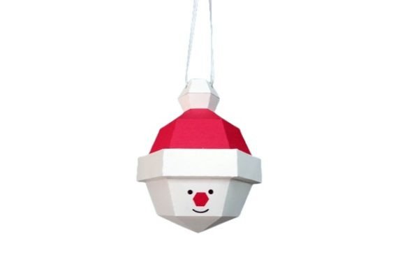 Santa Snowman Bauble 3D Paper Sculpture Craft – A Festive 3D SVG for Seasonal Objects