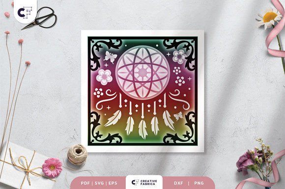 Spring Dreamcatcher 3D SVG Shadow Box Review for Real Embroidery Projects