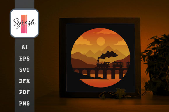 Train Shadow Box Template: A 3D SVG for Crafters & Small Business Designers