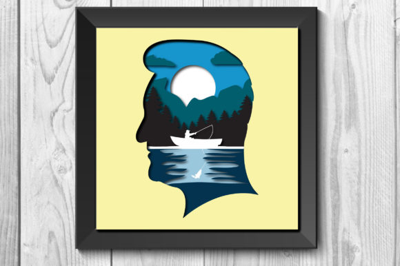Underwater Fishing Shadow Box 3D SVG for Creative Sellers